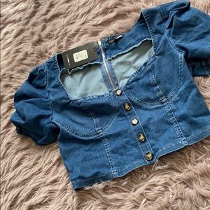 Jean crop top
